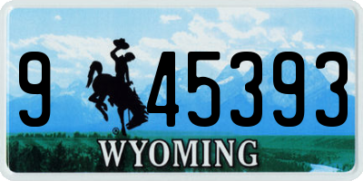 WY license plate 945393