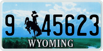 WY license plate 945623