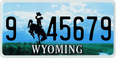 WY license plate 945679