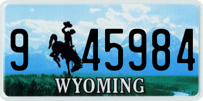 WY license plate 945984