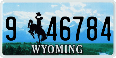 WY license plate 946784