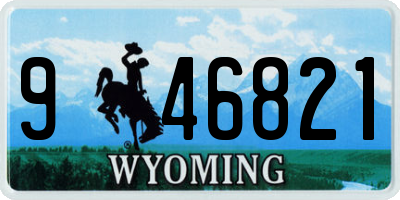 WY license plate 946821