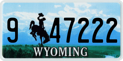WY license plate 947222