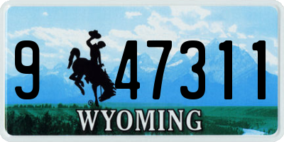 WY license plate 947311