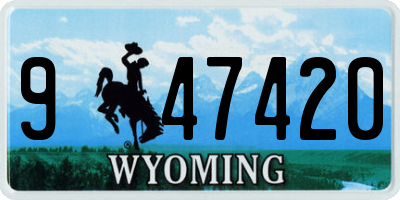 WY license plate 947420