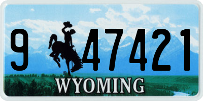 WY license plate 947421