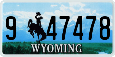 WY license plate 947478