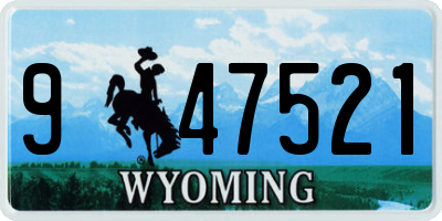 WY license plate 947521