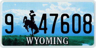 WY license plate 947608