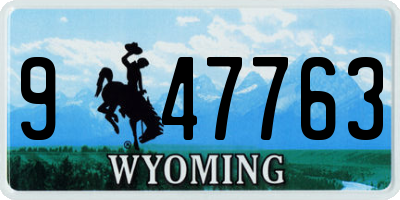 WY license plate 947763