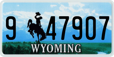 WY license plate 947907