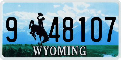 WY license plate 948107