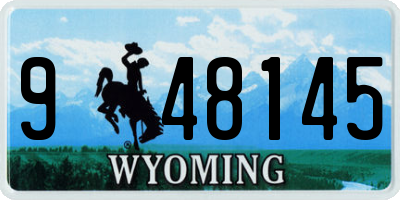 WY license plate 948145
