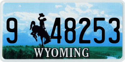 WY license plate 948253