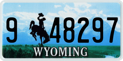 WY license plate 948297