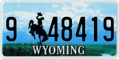 WY license plate 948419