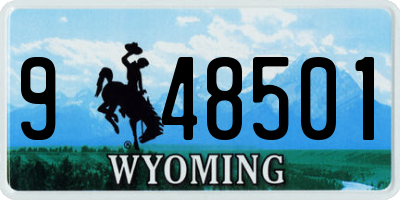 WY license plate 948501