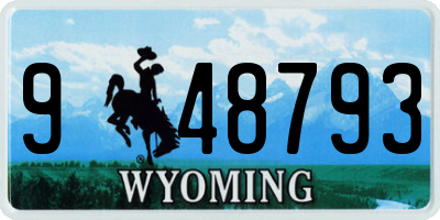 WY license plate 948793