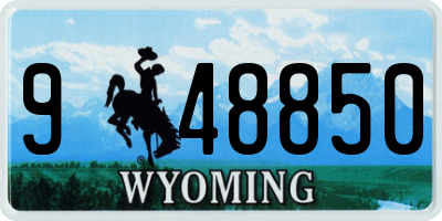WY license plate 948850