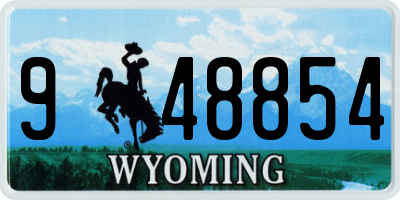 WY license plate 948854