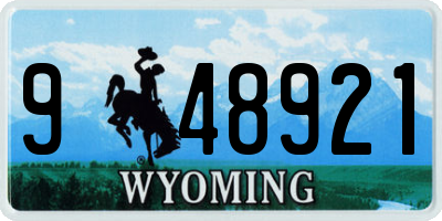 WY license plate 948921