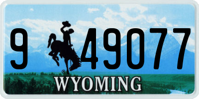 WY license plate 949077