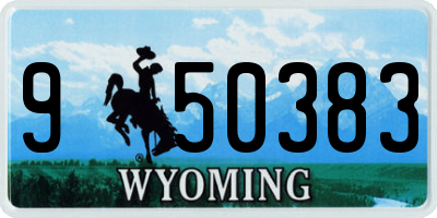 WY license plate 950383