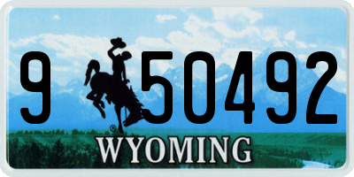 WY license plate 950492