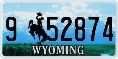 WY license plate 952874