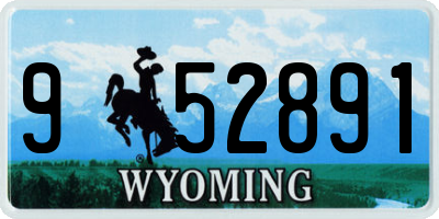 WY license plate 952891