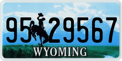WY license plate 9529567