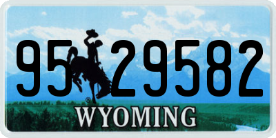 WY license plate 9529582