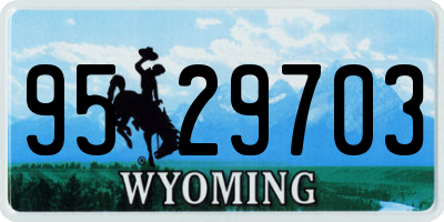 WY license plate 9529703