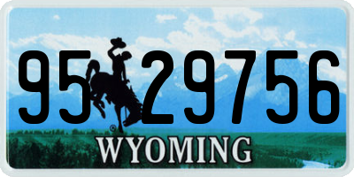 WY license plate 9529756