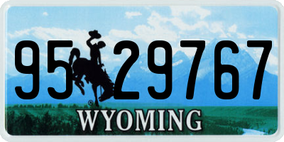 WY license plate 9529767