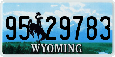 WY license plate 9529783
