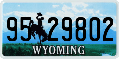 WY license plate 9529802