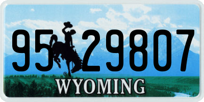 WY license plate 9529807