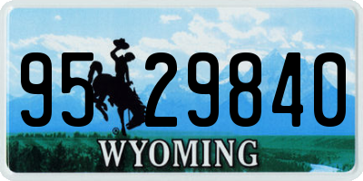 WY license plate 9529840