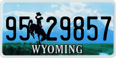 WY license plate 9529857