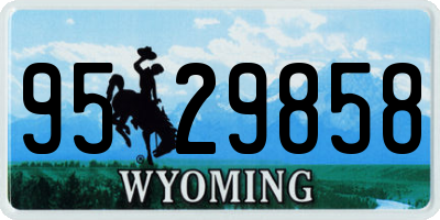 WY license plate 9529858