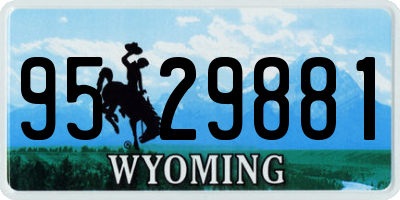 WY license plate 9529881
