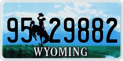 WY license plate 9529882