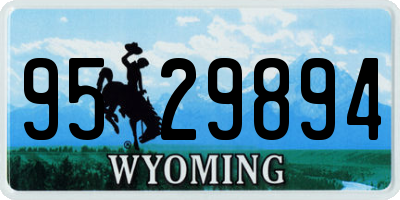 WY license plate 9529894