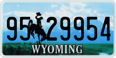 WY license plate 9529954