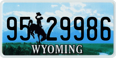 WY license plate 9529986