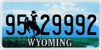 WY license plate 9529992