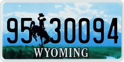 WY license plate 9530094