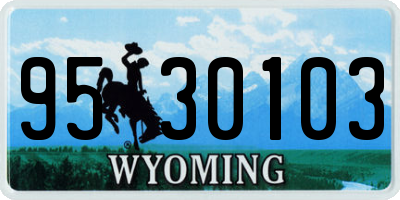 WY license plate 9530103
