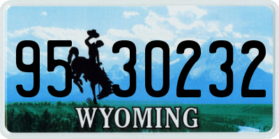 WY license plate 9530232